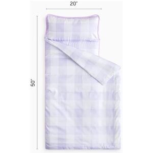 Purple gingham nap mat